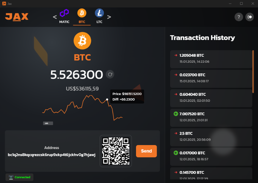 Jax Wallet screenshot