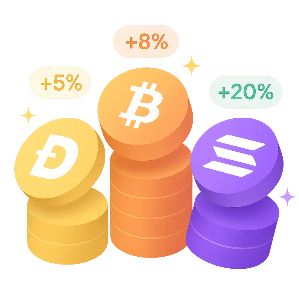 Illustration of staking and earning rewards