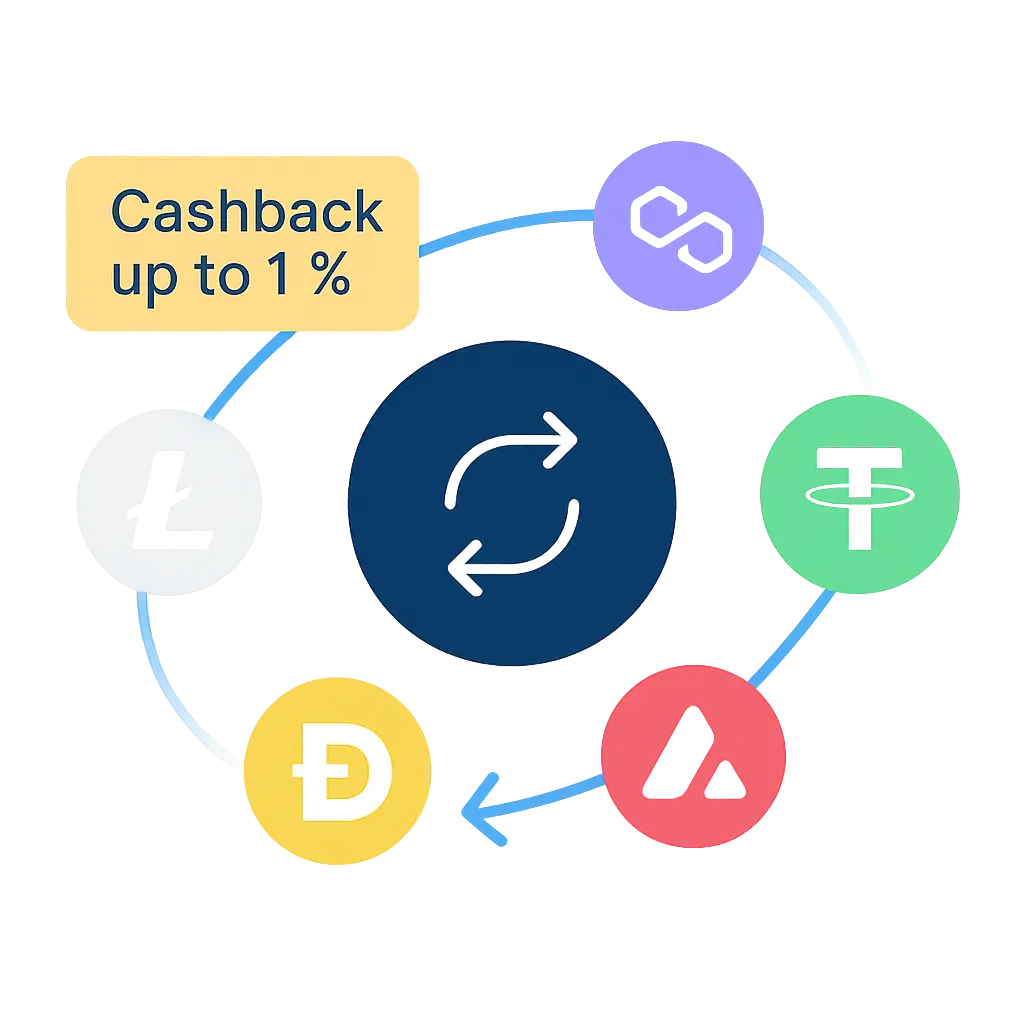 Illustration of instant swap with cashback